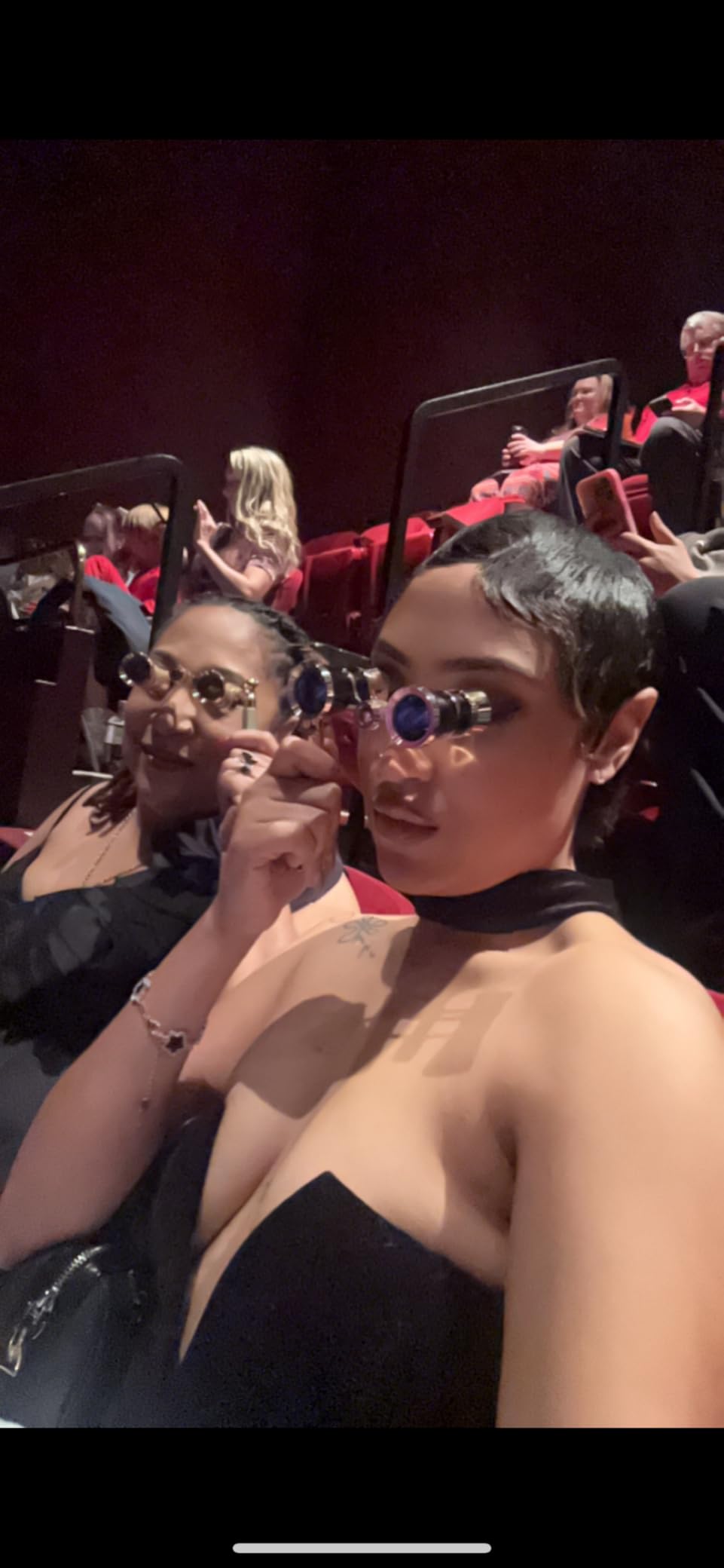 Aroncent Opera Glasses Binoculars 3x25 Vintage Theater Glasses with Handle: Compact Metal Opera Glasses for Theater Concert - Blue customer photo 1