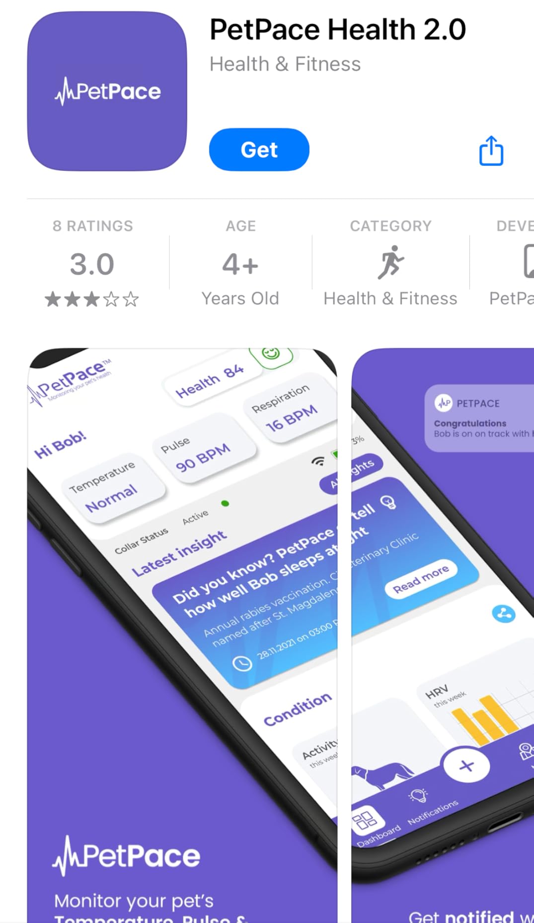 NEW Dog Health Monitor V3.0 by PetPace - AI Smart Collar with 24/7 Vital Signs, Pain & GPS Tracking, Telehealth AskaVet & Share With Your Vet, Smartwatch Sync - Subscription Required (Large) customer photo 1