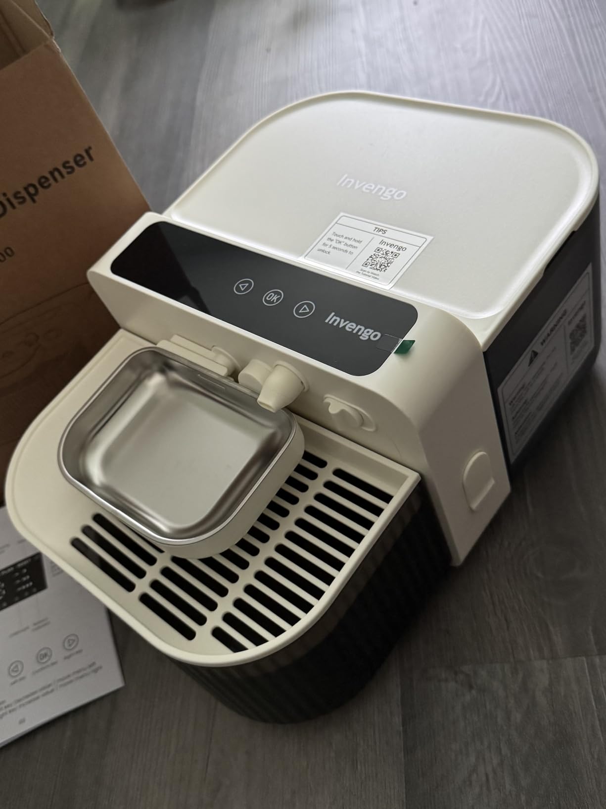 Filterless Cat Water Fountain with Wastewater Separation, 3.5L Stainless Steel Cat Fountain No Filter Needed, Wireless Pet Water Fountain for Cats & Small Dogs, 180-Day Battery, Smart Alert customer photo 2