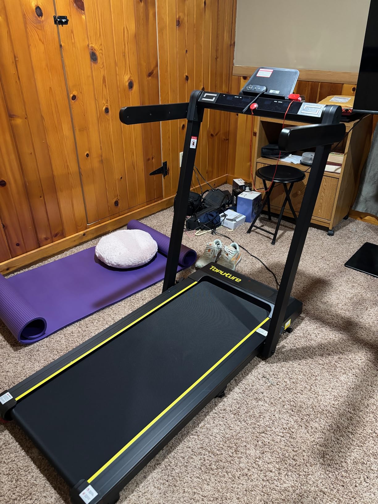 Walking Pad Treadmill with 12% Incline and Handle Bar, 4 in 1 Folding Treadmill for Home/Office, Under Desk Treadmills Portable Walking Pad with App & Bluetooth Speaker, 0.6-10MPH customer photo 2