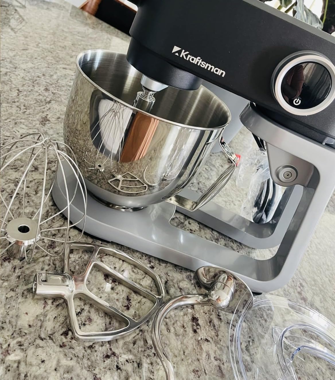 Stand Mixer All Metal - Heavy Duty Kitchen Standing Mixer 5.3 Quart with 4 Stainless Steel Attachments, DC Motor & Multifunctional Power Hub, 8-Speed & Timer, Lower Noise (Black) customer photo 1