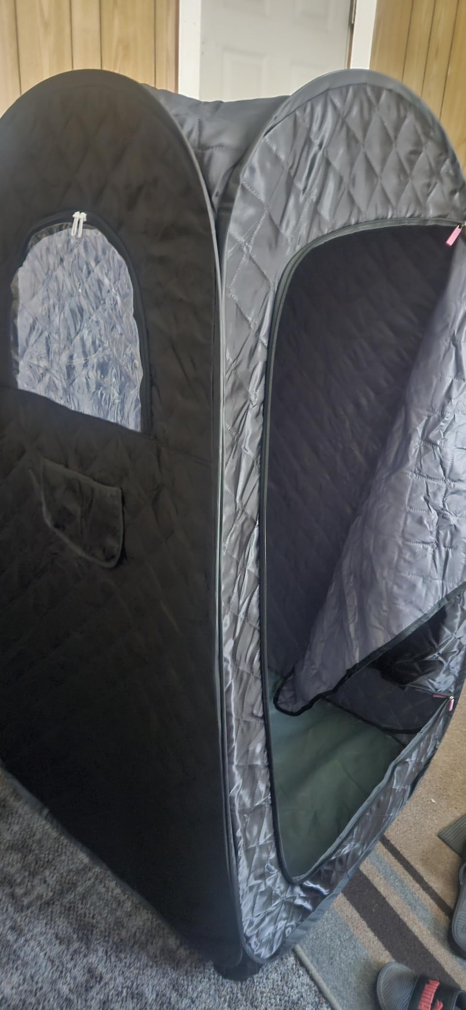 KASUE Portable Steam Sauna Tent for Home, Infrared Sauna with 3L Steamer, 9 Temp Levels & 99 Min Timer, 5-Layer Waterproof Insulated, Folding Chair Included, Indoor Spa customer photo 1