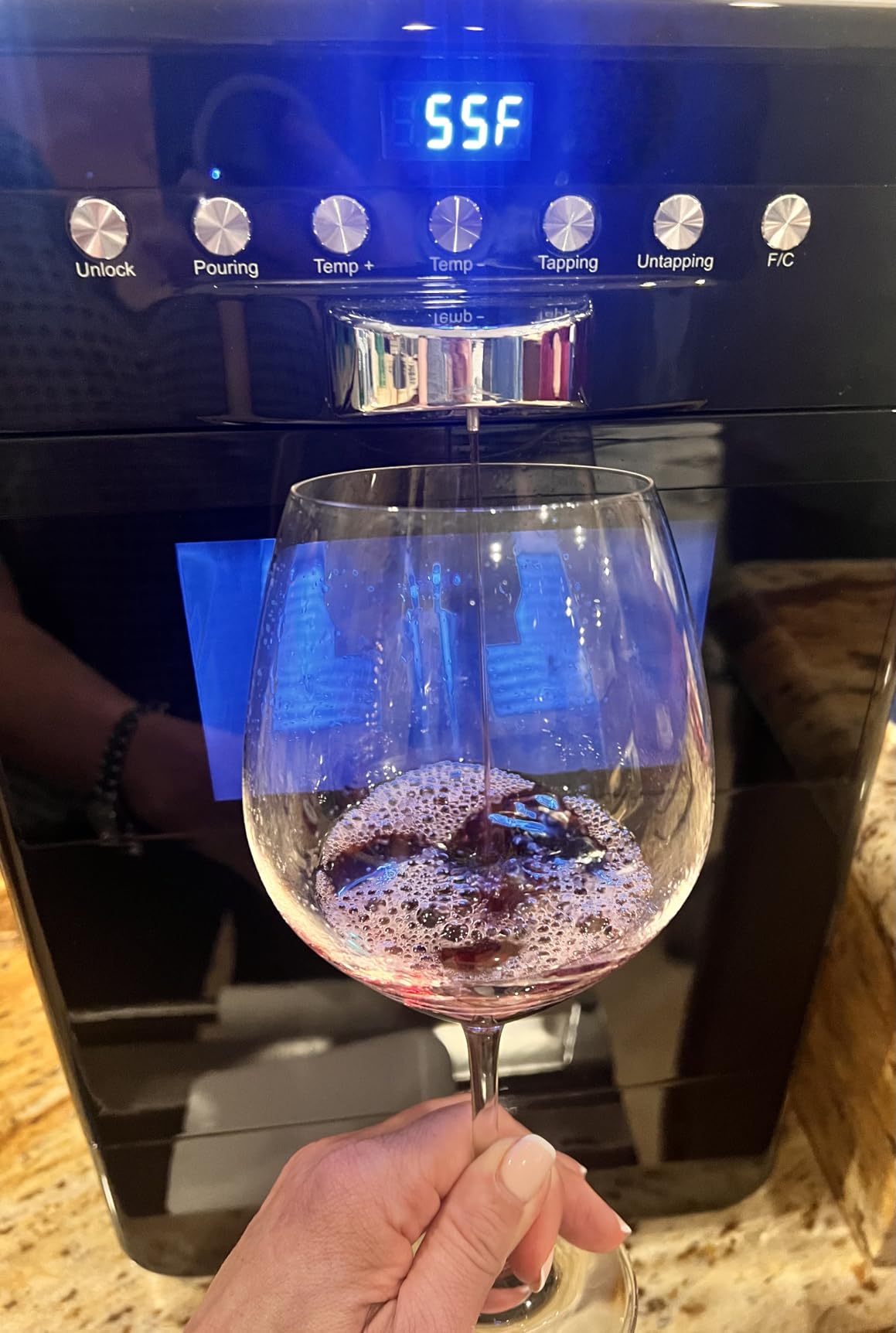 Wine Preservation System - Wine Saver & Dispenser with Adjustable Temperature Control, Preserves Wine Freshness & Flavor, for Home, Office & Hotel, Without Removing Corks (White) customer photo 2