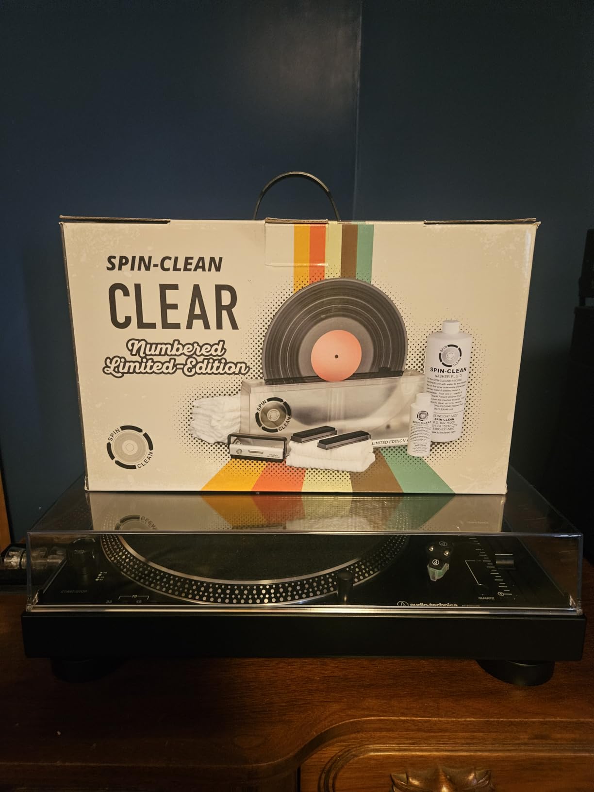 Spin-Clean Limited-Edition Clear Vinyl Record Washer Deluxe Kit | Record Cleaning Kit | Vinyl Record Cleaner | Includes Five Extra Drying Cloths, Extra 32oz. Fluid & Extra Brushes | Additional Anti-Static, Carbon Fiber Brush | Perfect for 33, 45 & 78 RPM customer photo 1