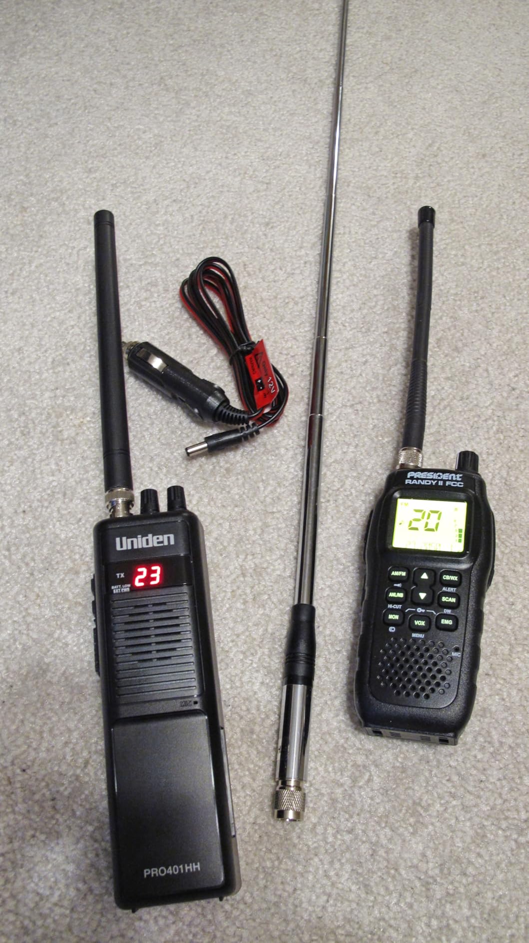 President Randy III FCC AM/FM Handheld CB Radio w/P Channels, NRC, Desktop Dock & Mobile Charge Module, 7-Color Display, ASC, VOX, CTCSS/DCS, Weather Channel, Scan Skip, Flashlight, Key Lock customer photo 2