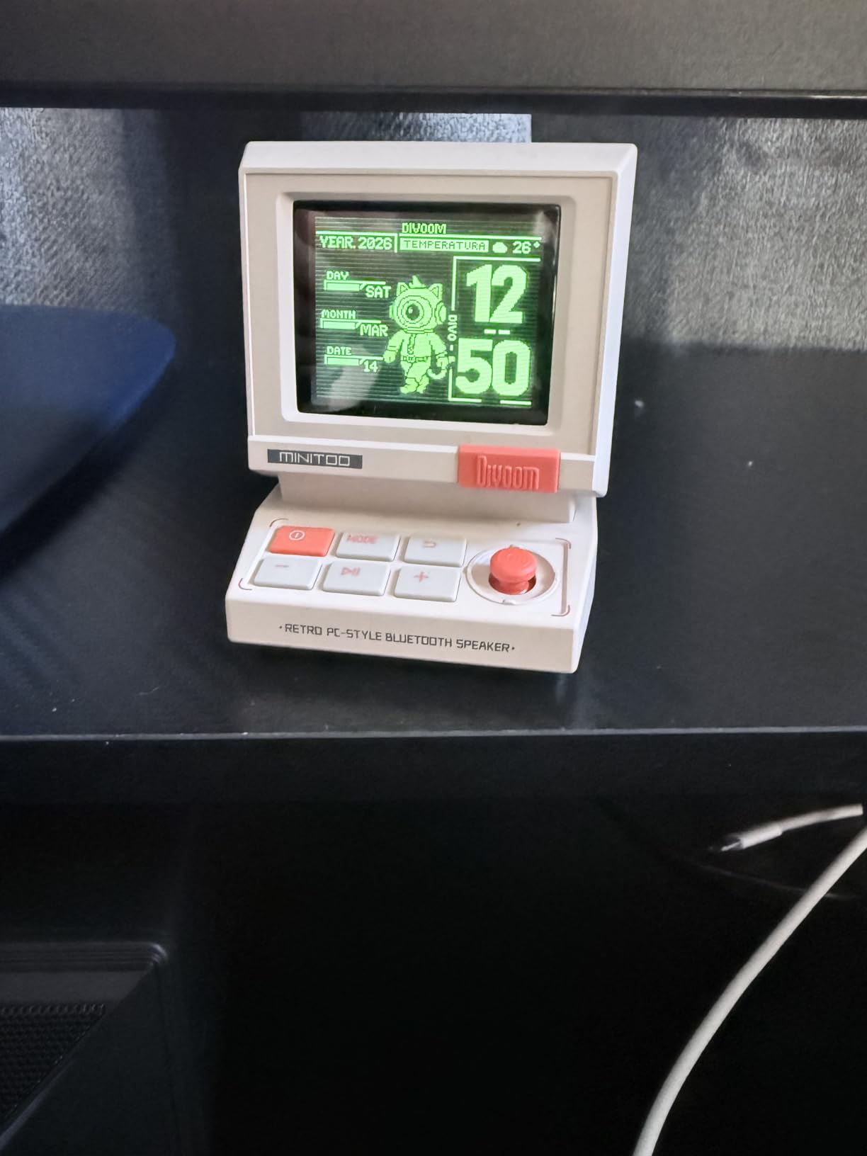 Divoom MiniToo Retro PC-Style Computer Speaker, Smart Pixel Screen with DIY Faces, Bluetooth & USB Audio, Alarm/White Noise Clock, Desk Setup Gift for Bedroom, Office & Gaming customer photo 2