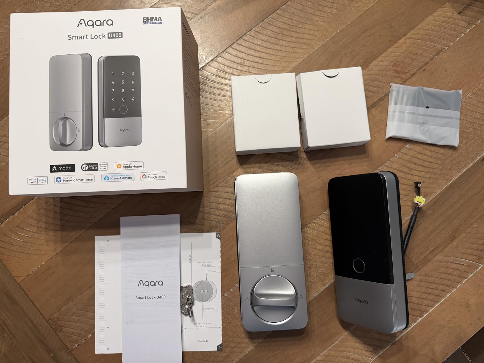 Aqara UWB Smart Lock U400, Matter Over Thread, Apple Home Key, Fingerprint Keyless Entry Deadbolt, Touchscreen Keypad, Rechargeable Battery, Supports HomeKit, Alexa, Google, Home Assistant, Black customer photo 1