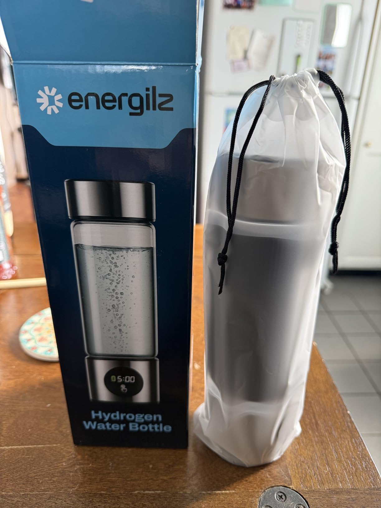 Hydrogen Water Bottle | 16.2 oz (480 ml) Hydrogen Water Generator | 6000 PPB Hydrogenator Machine | SPE/PEM Ionizer Generator (Silver) customer photo 1