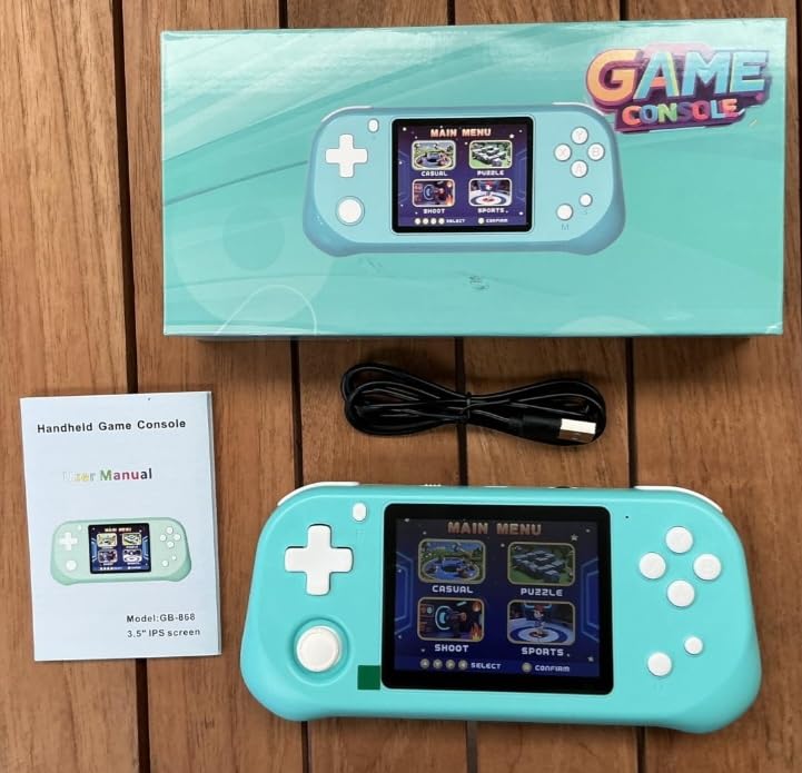 Handheld Game for Kids with 3.5'' IPS Screen 139 Preloaded 32 Bit Electronic Video Games, Portable Rechargeable Gaming Player Toy for Boys Girls Seniors Gift (Bay Blue) customer photo 1