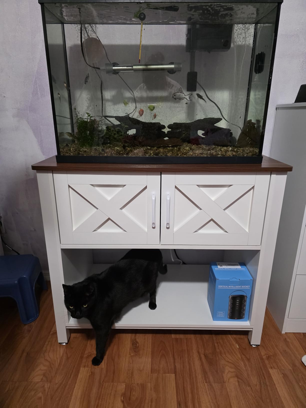 YITAHOME Heavy Duty 55-75 Gallon Aquarium Stand with Power Outlets, Cabinet for Accessories Storage - Metal Fish Tank Stand Suitable for Fish, Turtle Tank, 880LBS Capacity, Black customer photo 1