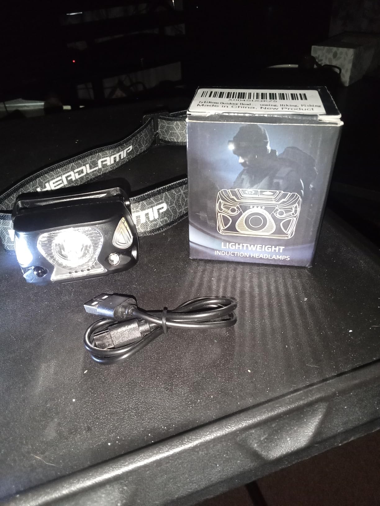 Outdoor Head Lamp, Rechargeable Type-C, 6Modes, 1000+ Lumens, IPX5 Waterproof Flashlight, 12 Hour Continuous Lighting Ideal for Camping Flashlights, Reading, Sports, Running, Hiking, Fishing customer photo 1