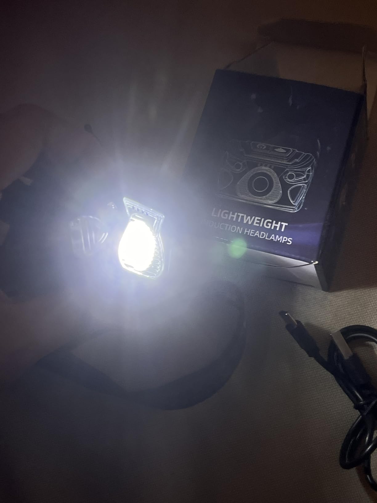 Outdoor Head Lamp, Rechargeable Type-C, 6Modes, 1000+ Lumens, IPX5 Waterproof Flashlight, 12 Hour Continuous Lighting Ideal for Camping Flashlights, Reading, Sports, Running, Hiking, Fishing customer photo 2