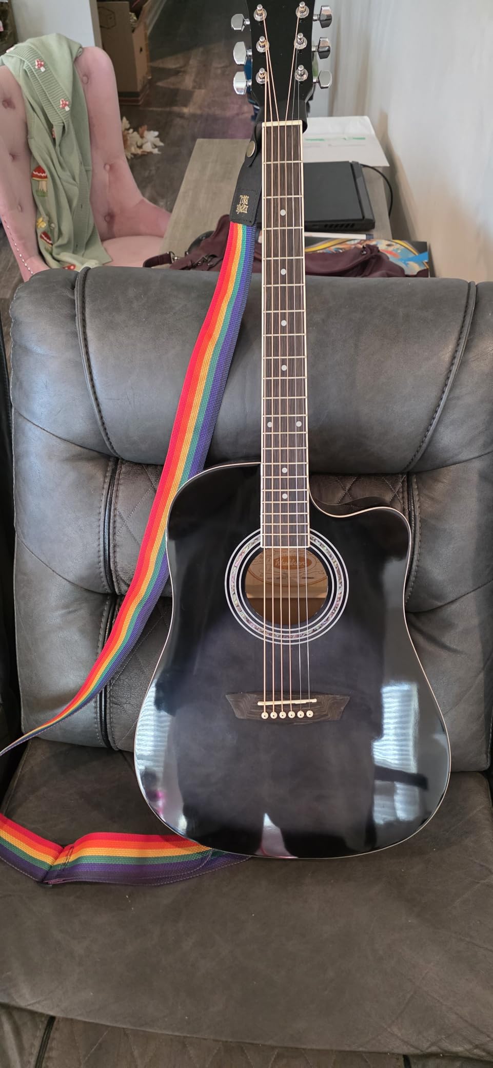 Washburn WA90CE Acoustic-Electric Guitar Kit - Dreadnought Cutaway, Built-In Tuner, Okoume Body - Perfect Holiday Gift for Adults, Beginners, Musicians & Live Performance customer photo 1