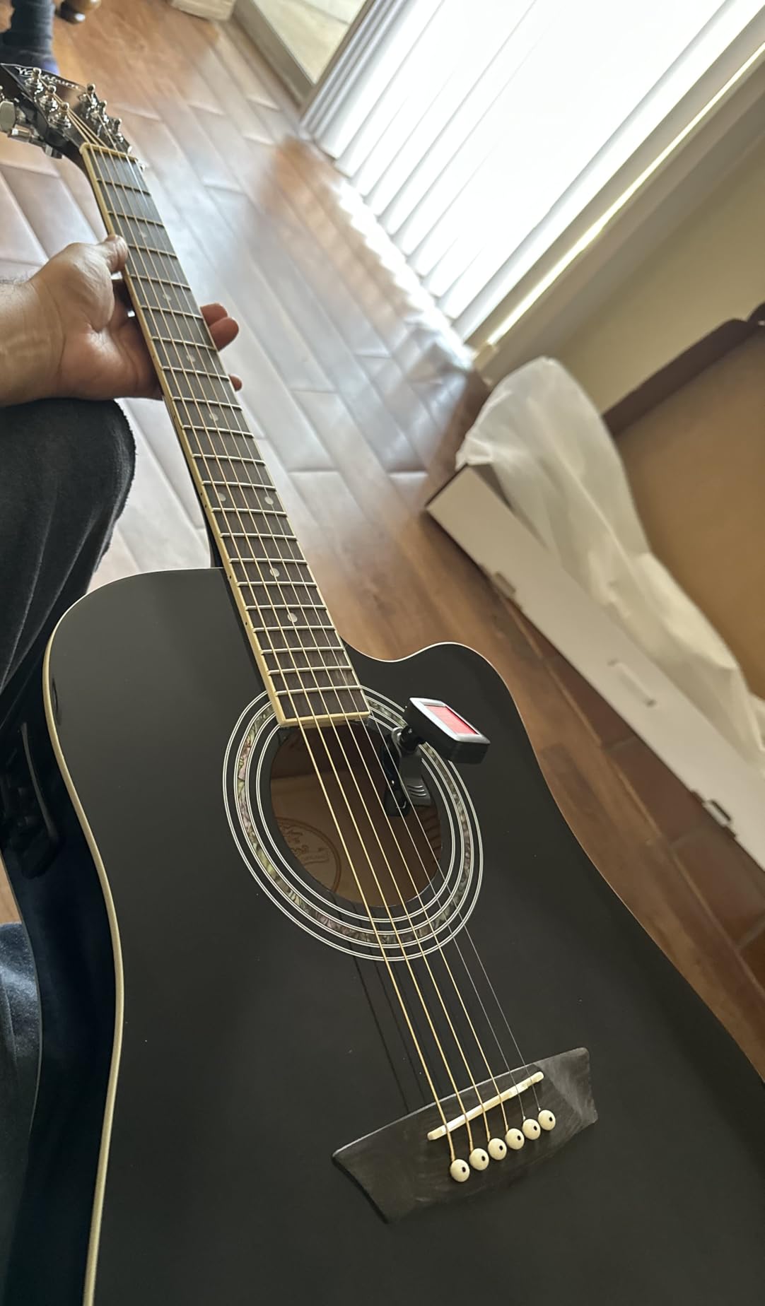 Washburn WA90CE Acoustic-Electric Guitar Kit - Dreadnought Cutaway, Built-In Tuner, Okoume Body - Perfect Holiday Gift for Adults, Beginners, Musicians & Live Performance customer photo 2