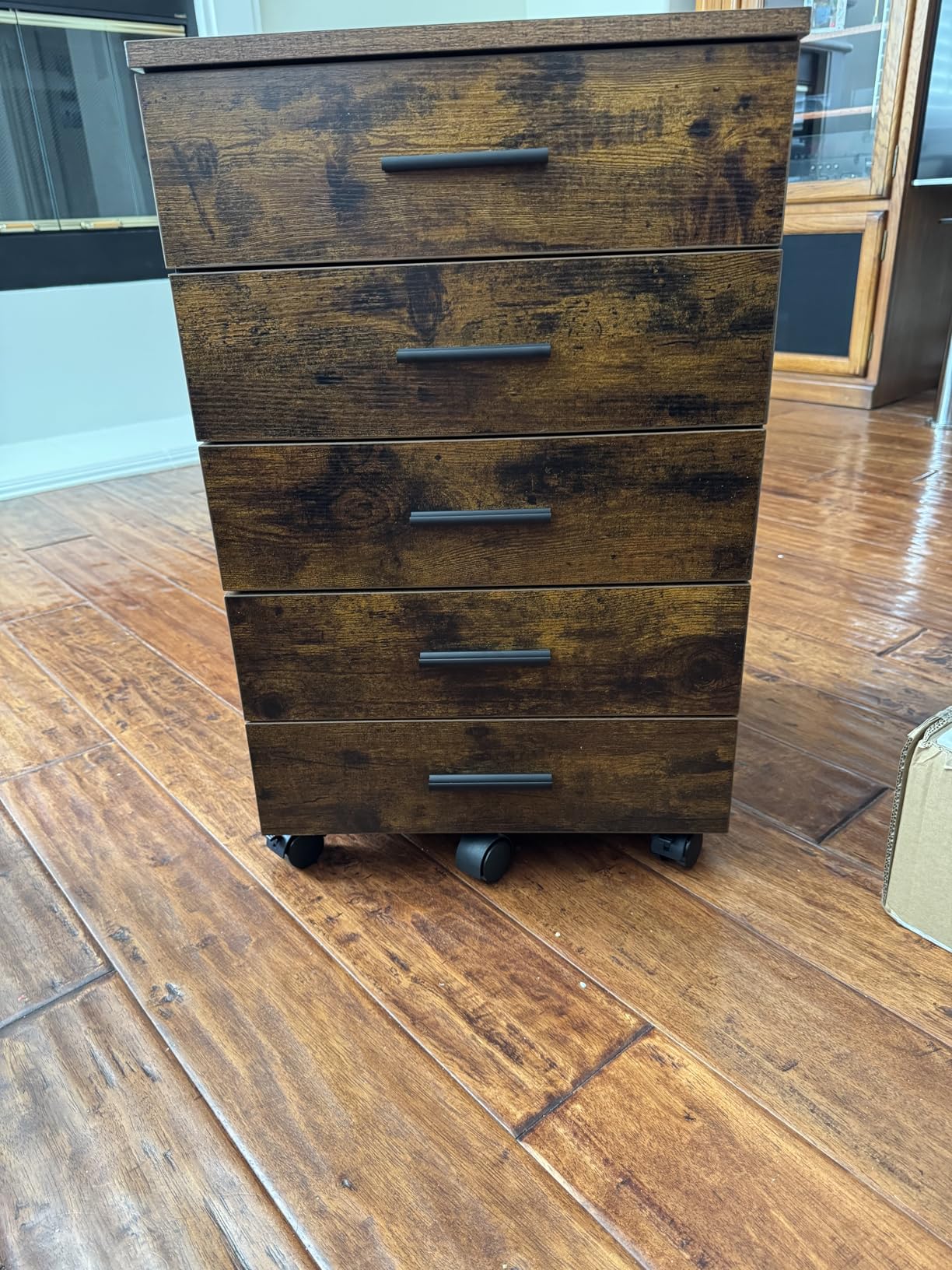 VASAGLE File Cabinet, Mobile Pedestal Filing Cabinet with Wheels, Printer Stand with 5 Drawers, Tool-Free Sliding Rails, for Study, Home Office, Ink Black UOFC081BC02 customer photo 1