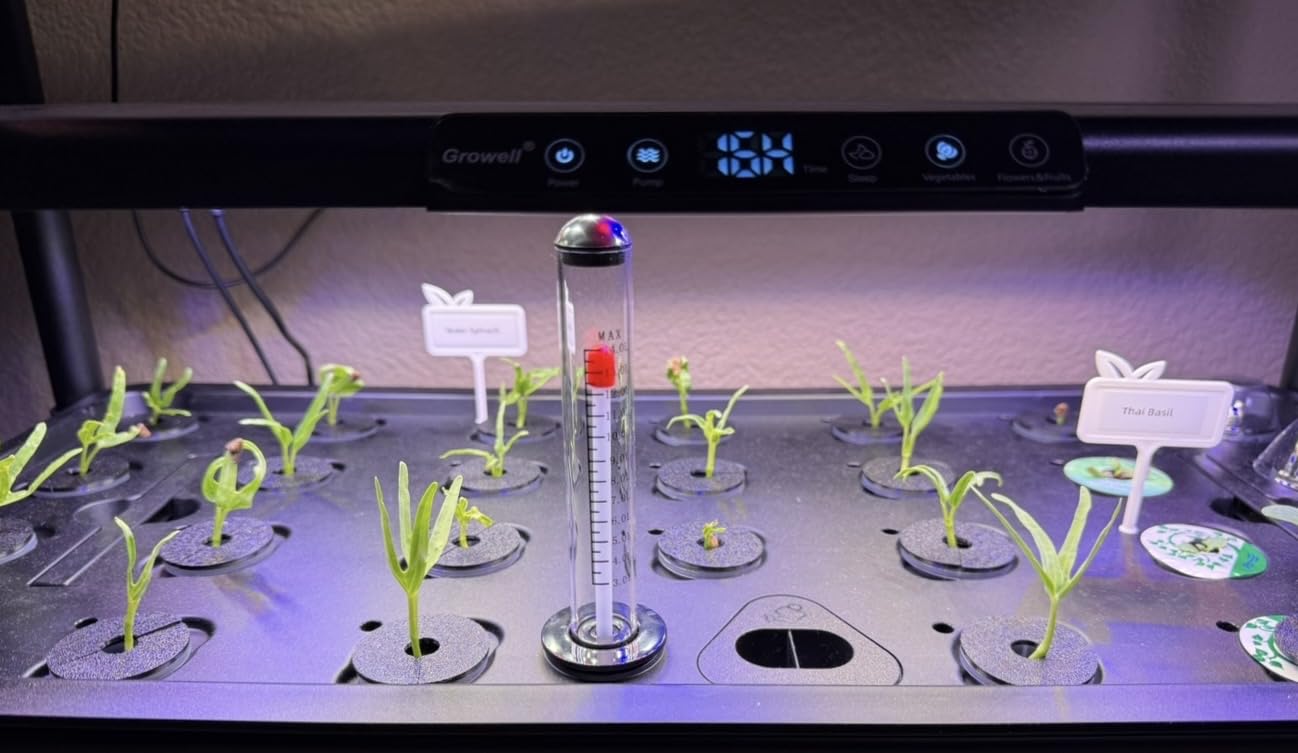 Large Hydroponics Growing System Kit, Vertical Indoor Herb Garden Kit with LED Grow Light & Independent Water Pump, 28L Movable Indoor Planter Perfect Gardening Gifts (2 Tier-54 Pods Black) customer photo 2