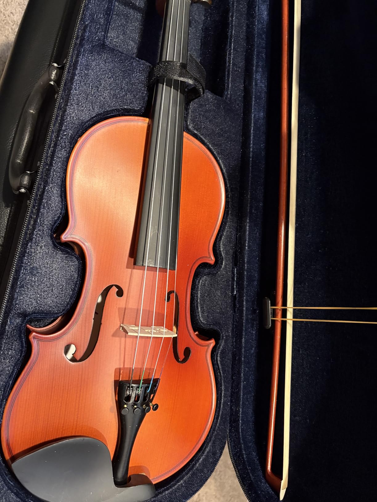 ADM Acoustic Violin for Beginner 4/4 Full Size Violin Set Solid Wood for Adult Teen Student Starter Kit with Tuner, Case, Shoulder Rest, Bow, Music Stand, Strings, Free Lessons, Yellow Brown customer photo 2