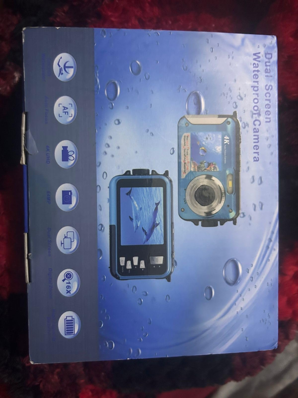 4K Underwater Camera 64MP Autofocus 16FT Waterproof Camera Dual-Screen Selfie 16X Underwater Camera for Snorkeling Waterproof Compact Floatable Digital Camera with 32GB Card,Blue customer photo 2