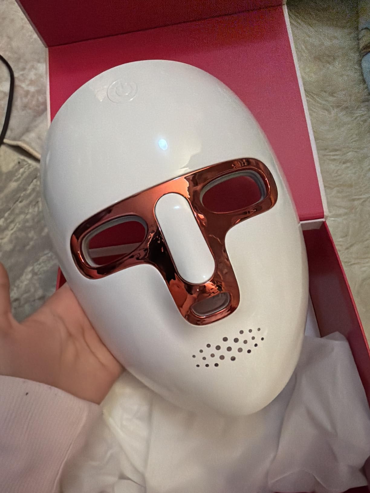 Red Light Therapy for Face- LED Light Therapy Mask Skin Care Mask,Cordless LED Face Mask face & Neck Red & Infrared Lights Masks Wavelength,USB C Rechargeable for Home Use Working Travel Yoga customer photo 1