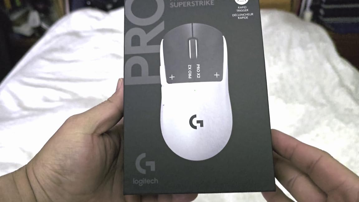 Logitech PRO X2 SUPERSTRIKE Lightspeed Wireless Gaming Mouse, Ultra-Fast Performance, Ultra Lightweight (61 g), Customizable Click Haptics, USB-C Charging, for PC/Mac/Laptop - White customer photo 1