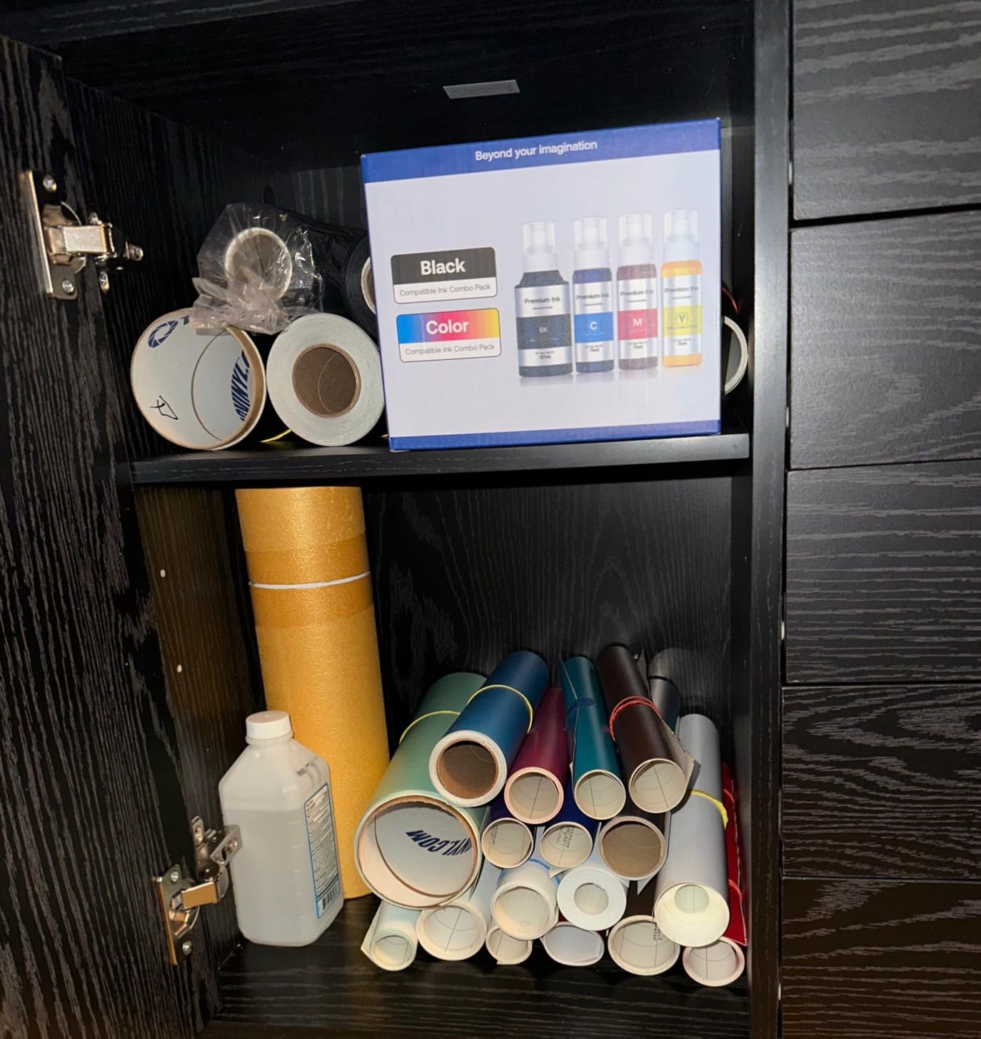 DEVAISE Mobile File Cabinet, 5-Drawer Wood Storage Chest with Door, Printer Stand for Home Office, Black customer photo 1