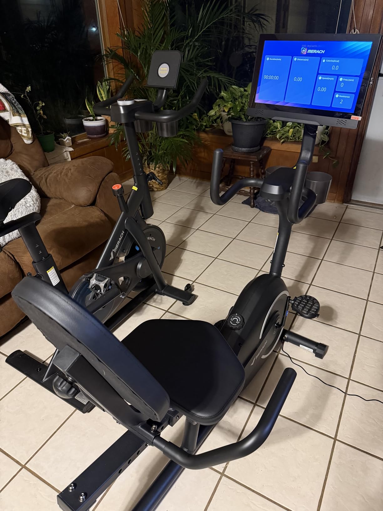 MERACH Recumbent Exercise Bikes for Home with Smart Bluetooth Equipment Exercise Bikes App, LCD, Heart Rate Handle Stationary Bikes customer photo 1