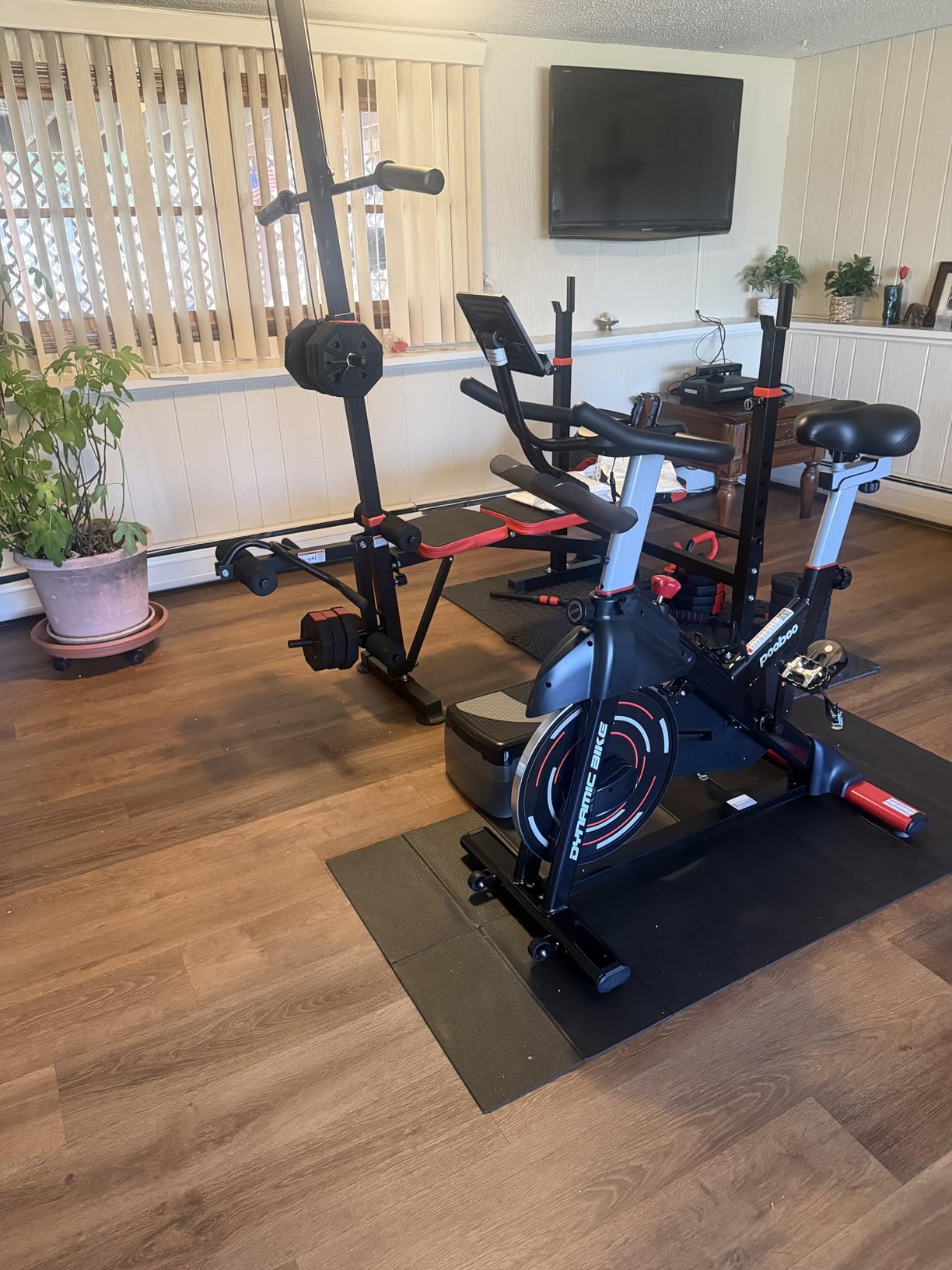 pooboo Exercise Bike, Adjustable Magnetic/Brake Pad Resistance Silent Belt Drive, Indoor Cycling Bike for Home Cardio, Fitness Stationary Bike with 350lbs/300lbs Weight Capacity &Upgraded Version Seat Solid Build customer photo 1