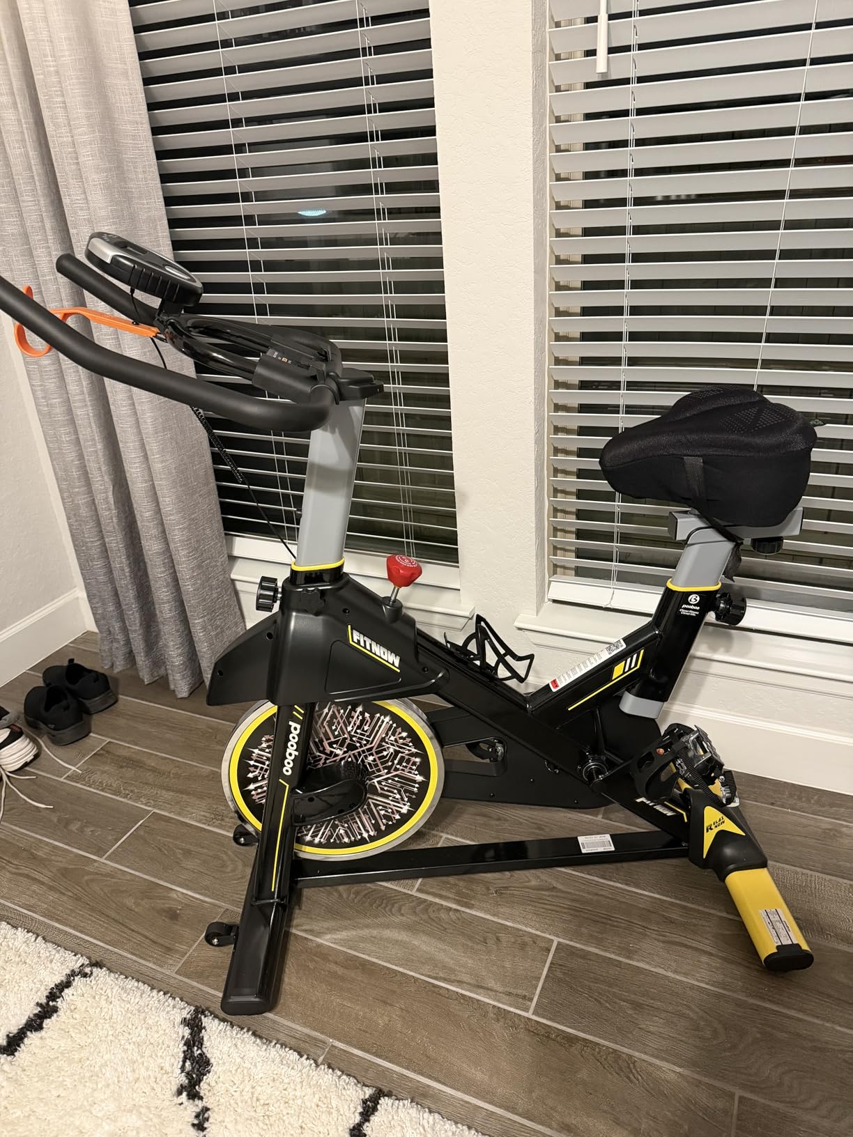 pooboo Exercise Bike, Adjustable Magnetic/Brake Pad Resistance Silent Belt Drive, Indoor Cycling Bike for Home Cardio, Fitness Stationary Bike with 350lbs/300lbs Weight Capacity &Upgraded Version Seat Solid Build customer photo 2
