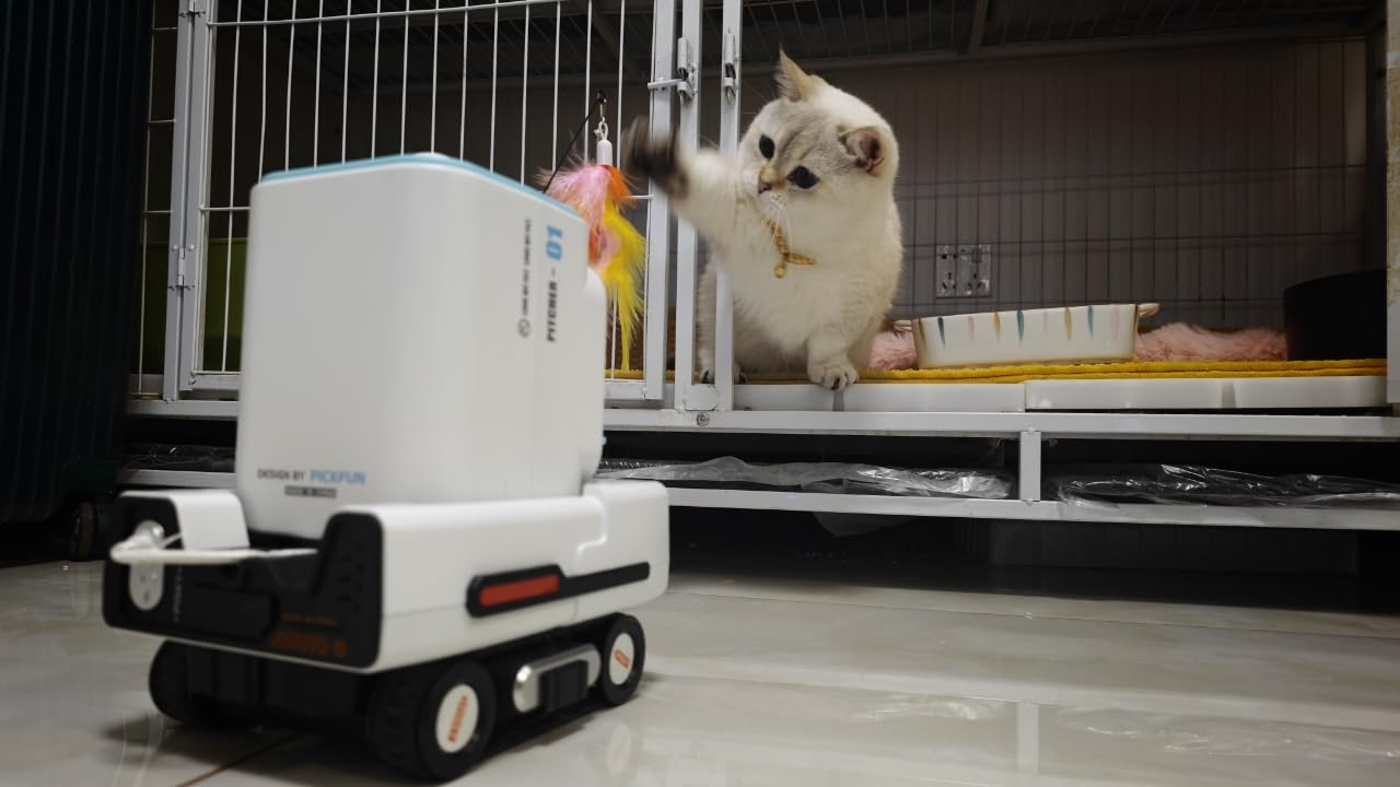 Pmate AI Pet Robot Companion for Dogs & Cats, with Visual Recognition, Remote Video Interaction, Auto Feeding & Play, Red Light Teaser, Night Vision, Auto Charging, Blue customer photo 2