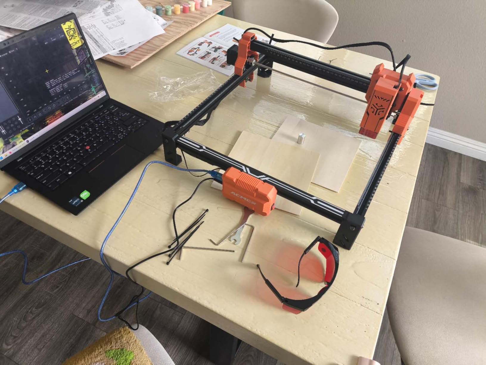 ACMER Laser Engraver Machine, Upgrade S2 7000mW Laser Cutter, 0.01mm Precision, 300×300mm Engraving Area, 10000mm/min Speed, for Wood, Metal, Acrylic, Leather, DIY & Education customer photo 2