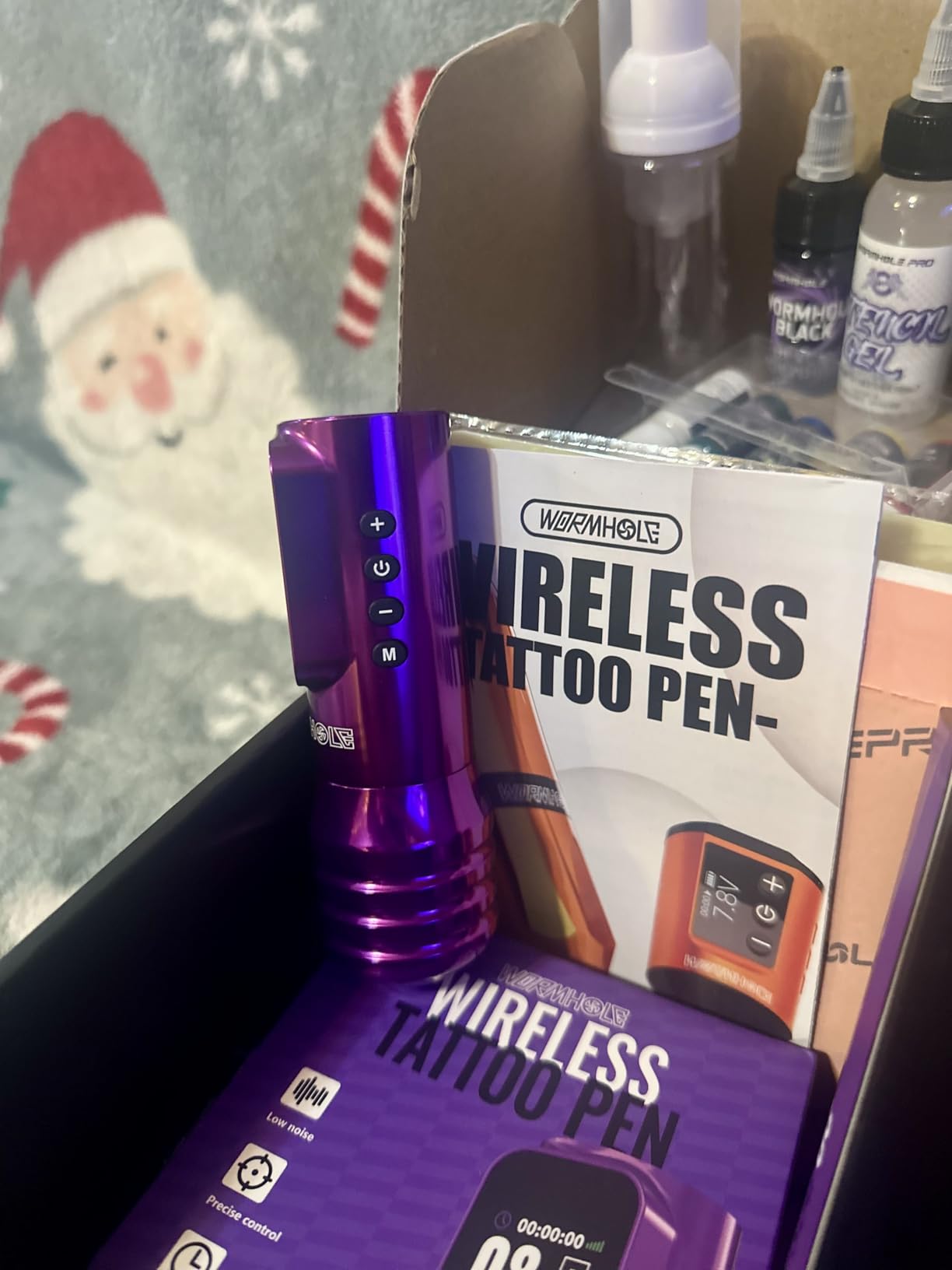 Wormhole Wireless Tattoo Gun Kit, Professional Tattoo Machine with Dual 2300mAh Batteries, Adjustable Stroke, Tattoo Ink, Tattoo Blue Soap, Aluminum Alloy Tattoo Pen, Complete Tattoo Kit for Artists customer photo 2