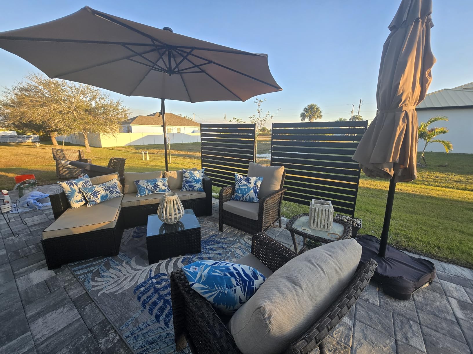 3 Panels No-Dig Metal Privacy Fence Screen, 42