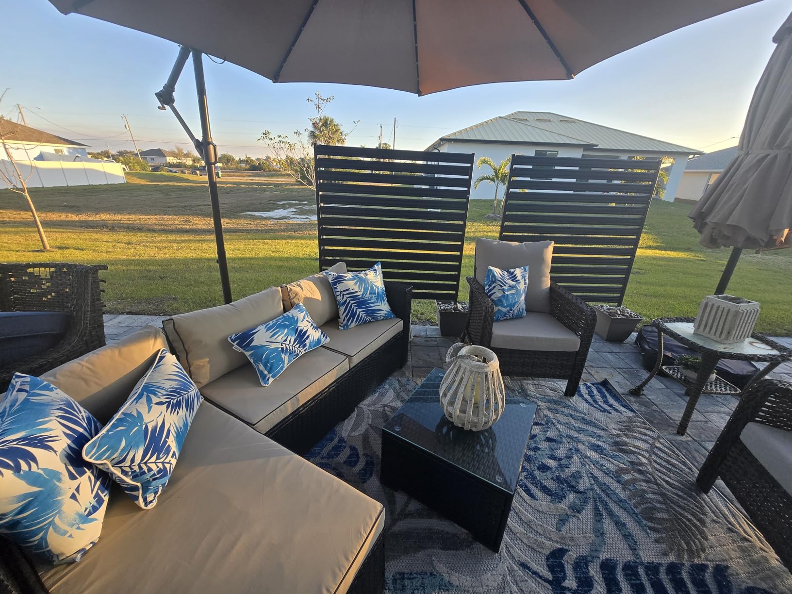 3 Panels No-Dig Metal Privacy Fence Screen, 42