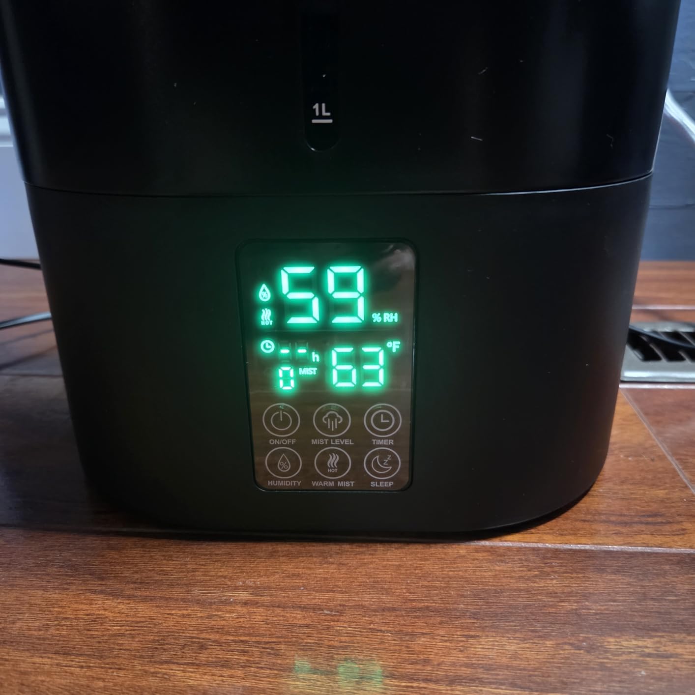 Coolfiqu 6L Humidifiers for Bedroom Large Room Home,Cool and Warm Humidifier for Baby and Plants Hot Mist Top Fill Desk Humidifiers Oil Diffuser,Quiet,Adjustable Mist,360°Nozzle-Black(2026 Upgraded) customer photo 1