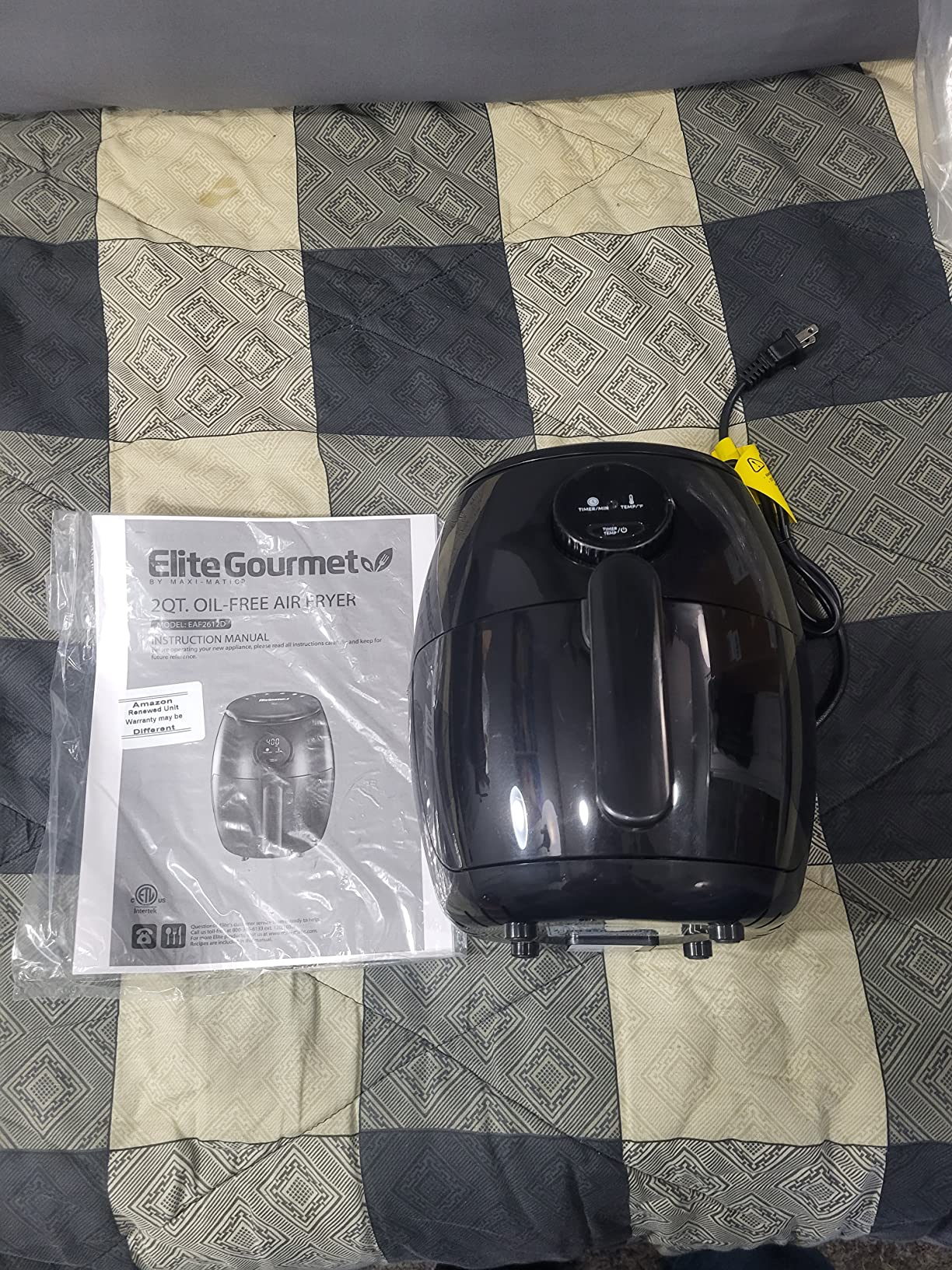 Elite Gourmet Dual Stacked Air Fryer, 10.5 Qt Total Capacity, PFAS-Free Nonstick Baskets, Sync Cook & Sync Finish, 10 Presets, 1700W, Black customer photo 2