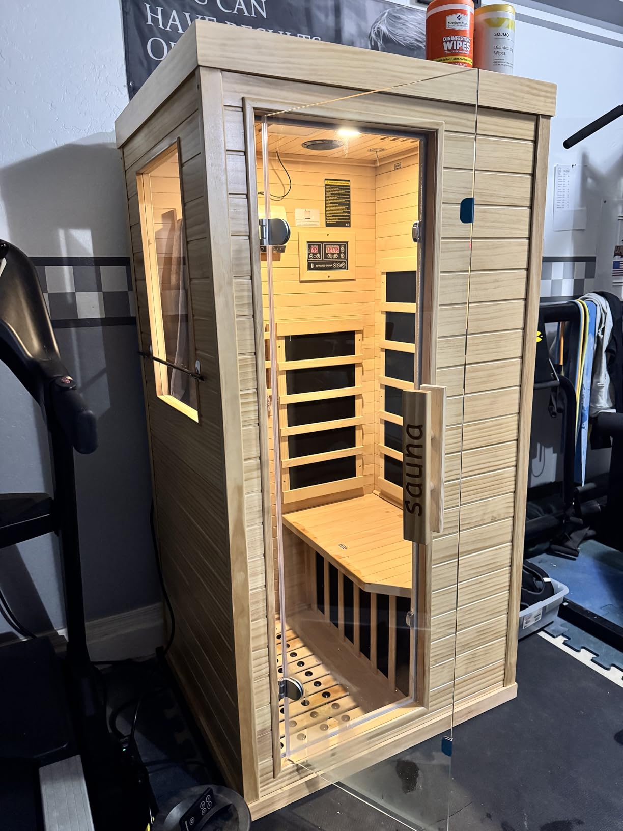 1350W Far Infrared Sauna Room for Home, Low EMF Fast Heating Canadian Hemlock Wood Sauna, Color Changing Sauna Light, Bluetooth Speakers, Modular Design customer photo 2