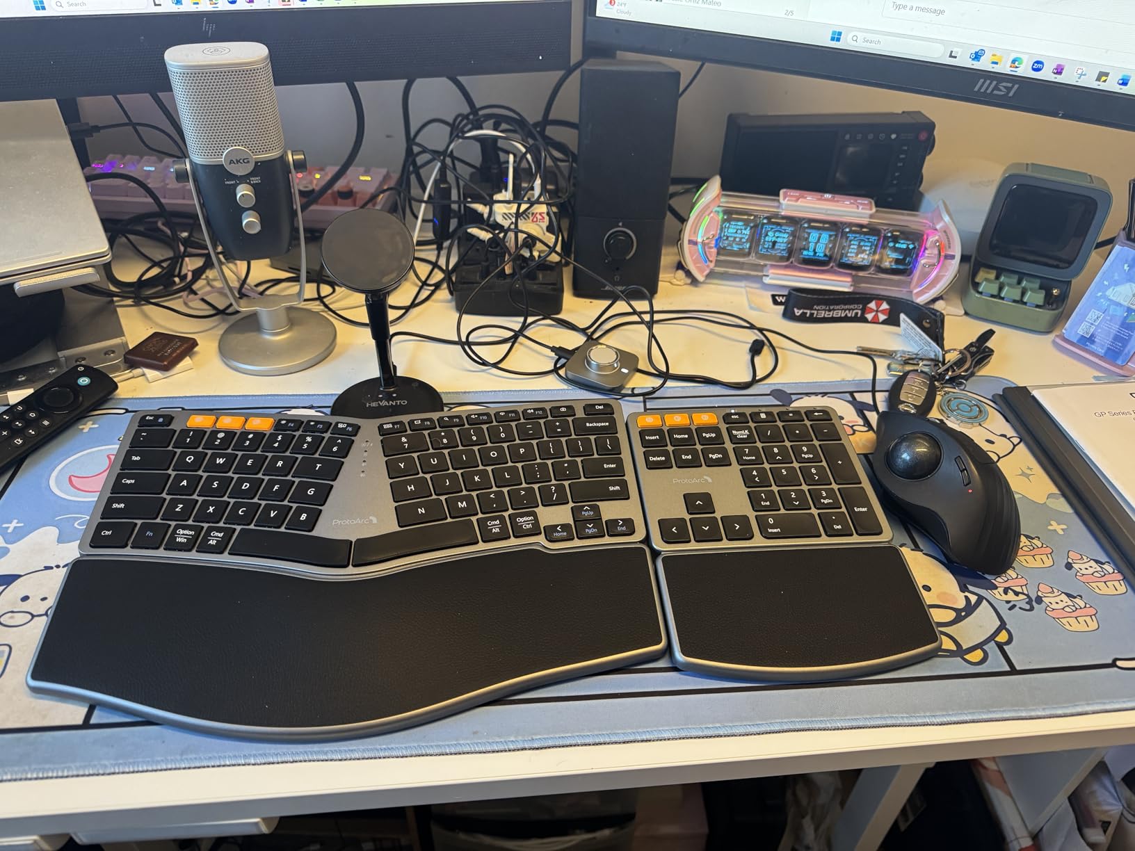 ProtoArc Bluetooth Ergonomic Keyboard, Wireless Ergonomic Keyboard with Separate Number Pad, Dual Bluetooth and USB, Hard Palm Rest, Split Design, Rechargeable for Windows/Mac/Android customer photo 2