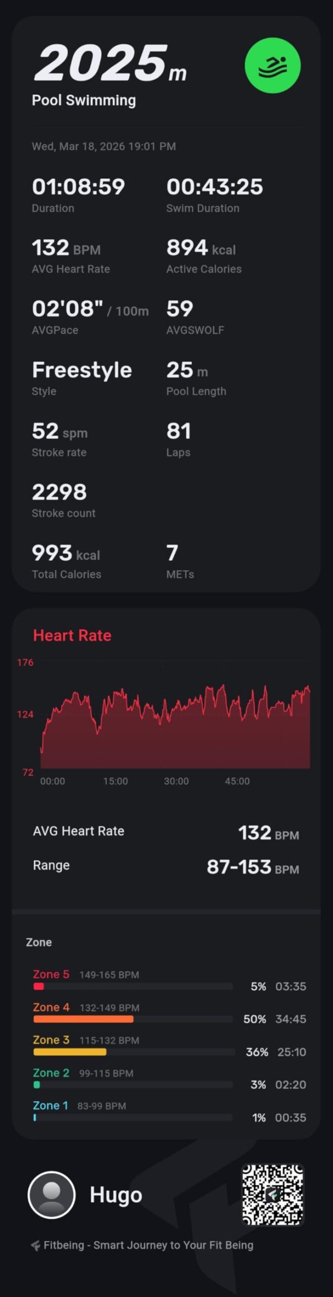 Parsonver Smart Watch for Swimming, 5ATM Waterproof for Pool & Open Water, Built-in GPS & Compass, AI Swim Analysis, AMOLED Display, Black customer photo 2