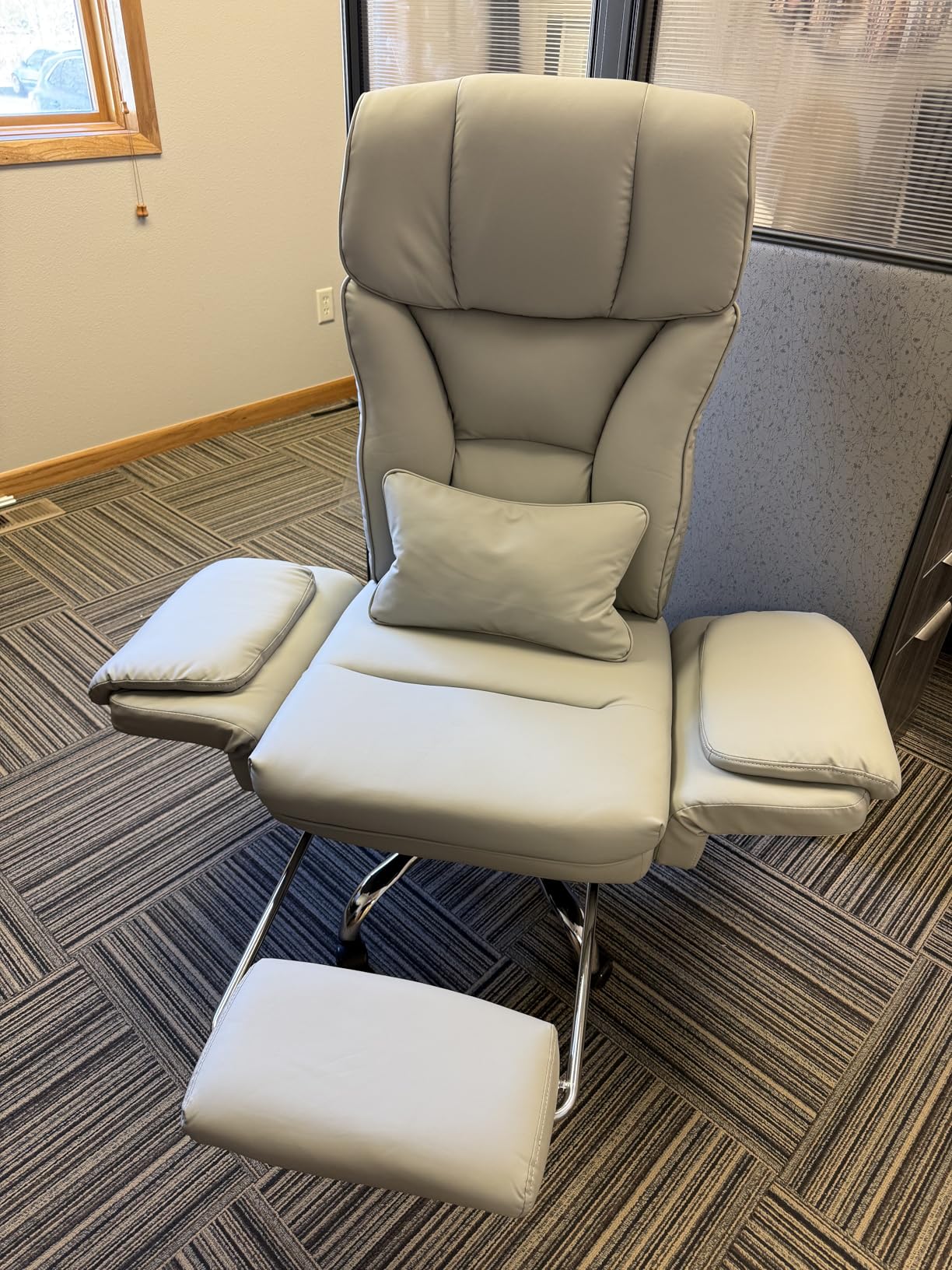 FelixKing Big and Tall Office Chair, 400LBS Wide Leather Executive Chair, Reversible Armrest for Pets Criss Cross Legged, 135° Reclining High Back Gaming Desk Chair with Lumbar Support Footrest, Black customer photo 1