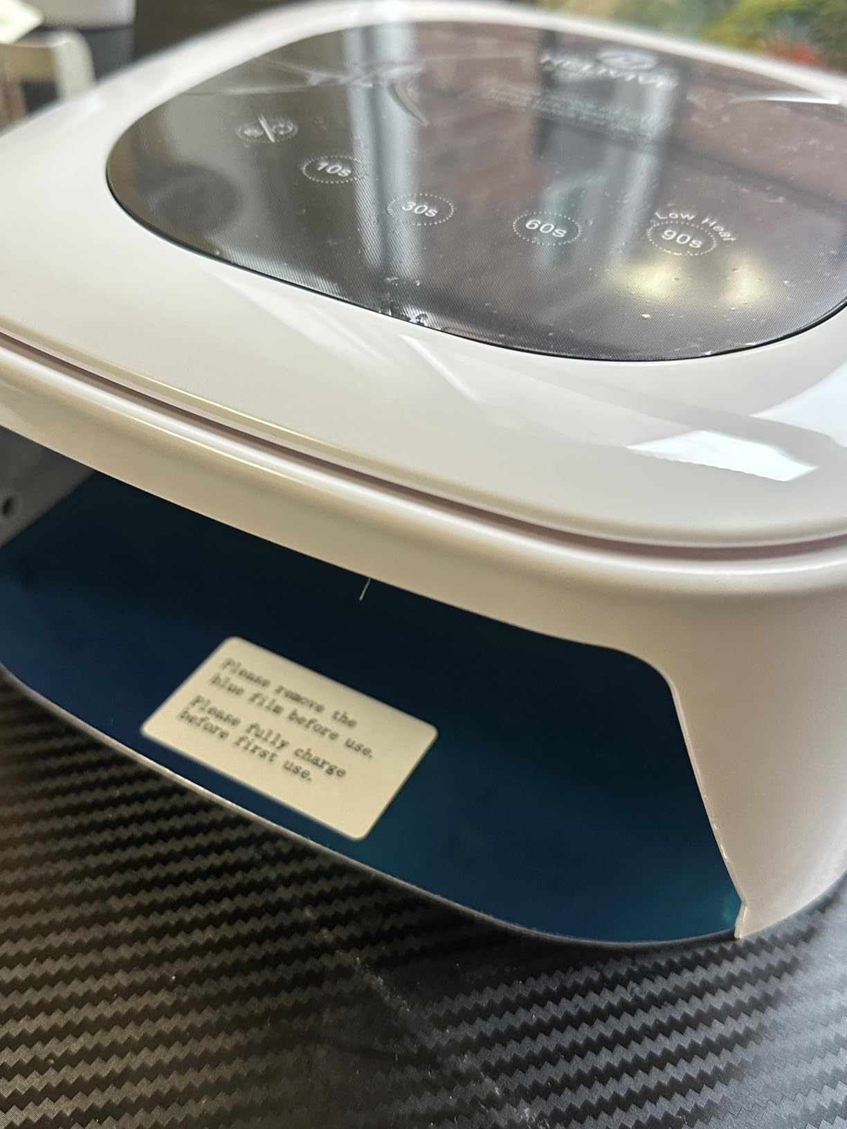 Cordless UV LED Nail Lamp, 80W Rechargeable Nail Dryer with 4 Timers, Atmosphere Light & Mirror Base, UV Light for All Gel Nails, Ideal for Training,Nail Art Practice,Home & Salon Use (White) customer photo 2