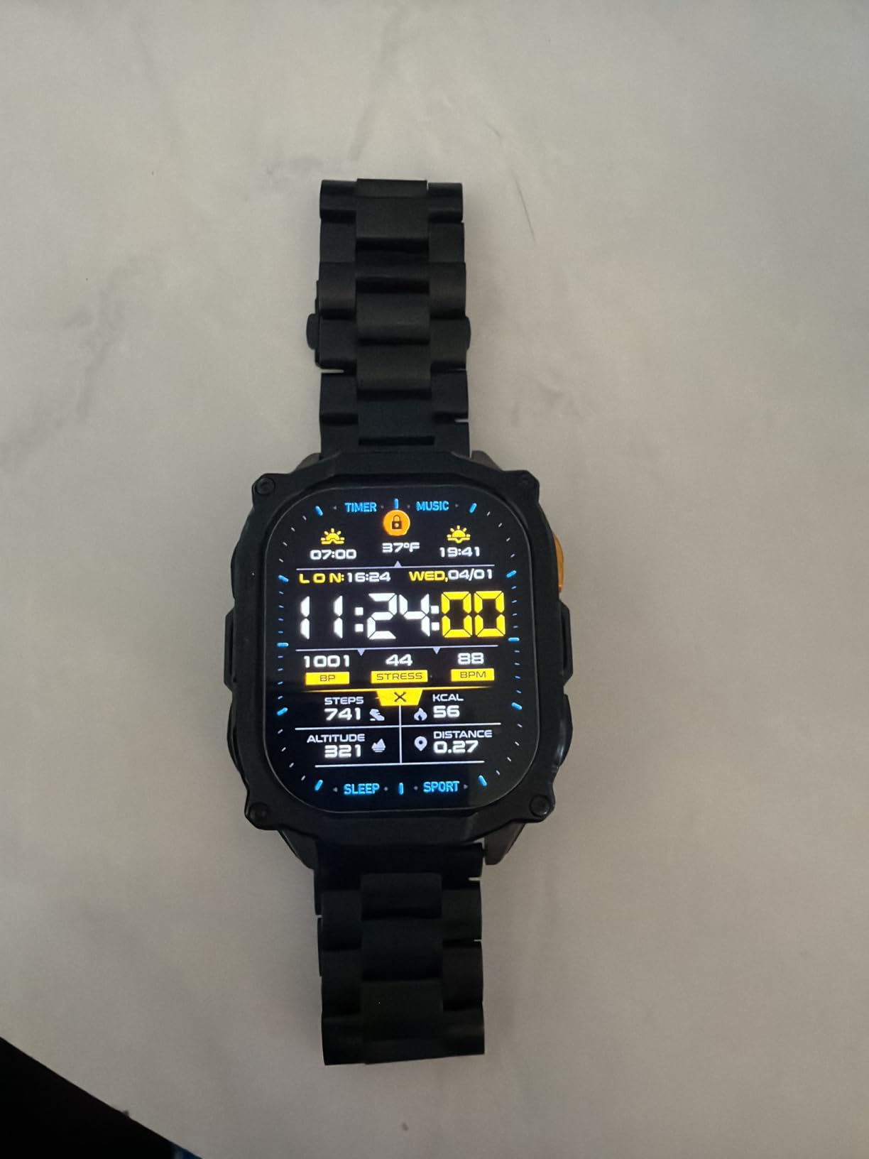 CARBINOX Edge Smart Watch Rugged, 1.96 AMOLED, Stainless Steel, IP69K/5ATM Fitness trackers, Dual-Band GNSS, 500mAh, Bluetooth Calls, Smart Watch for Android Phones iOS (Black) customer photo 1