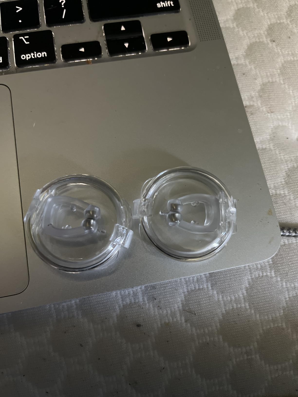 Anti Snoring Devices, Snore Stopper with Adjustable Magnet, Silicone Nose Clip Stop Snoring, Effective to Relieve Snoring, Snoring Solution for Comfortable and Quieter Sleep, Clear, M customer photo 2