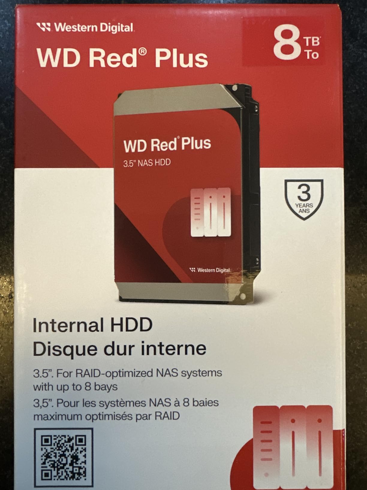 Western Digital 4TB WD Red Plus NAS Internal Hard Drive HDD - 5400 RPM, SATA 6 Gb/s, CMR, 128 MB Cache, 3.5