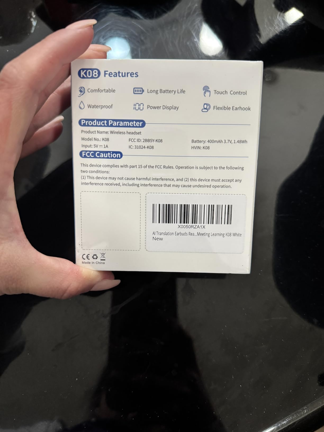 AI Translation Earbuds Real Time 164 Languages 80H Playtime Translator Ear Buds Wireless Earphones Bluetooth AI Headphone for Travel Meeting Learning K08 White customer photo 2