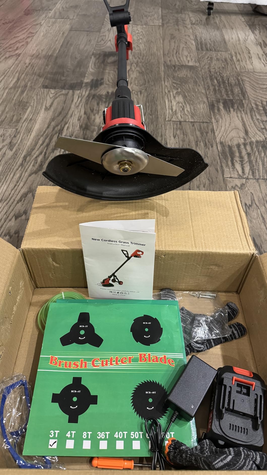 20000RPM Electric Weed Wacker Cordless with Wheel, 6000mAh Electric Weed Eater Battery Powered,4-in-1 Brush Cutter/String Trimmer/Grass Trimmer/Edger Tool,Stringless Weed Trimmer Metal Blade,2 Battery customer photo 1