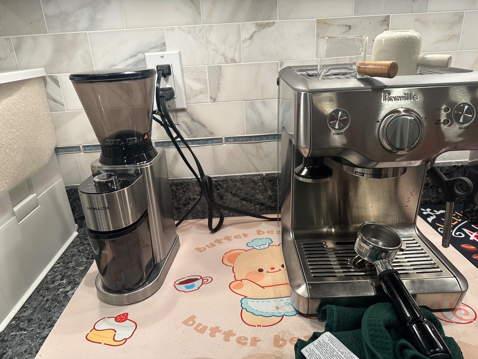 Conical Burr Coffee Grinder, 3-Ear Portafilter Holder, Adjustable Timer, Anti-Static Design customer photo 1