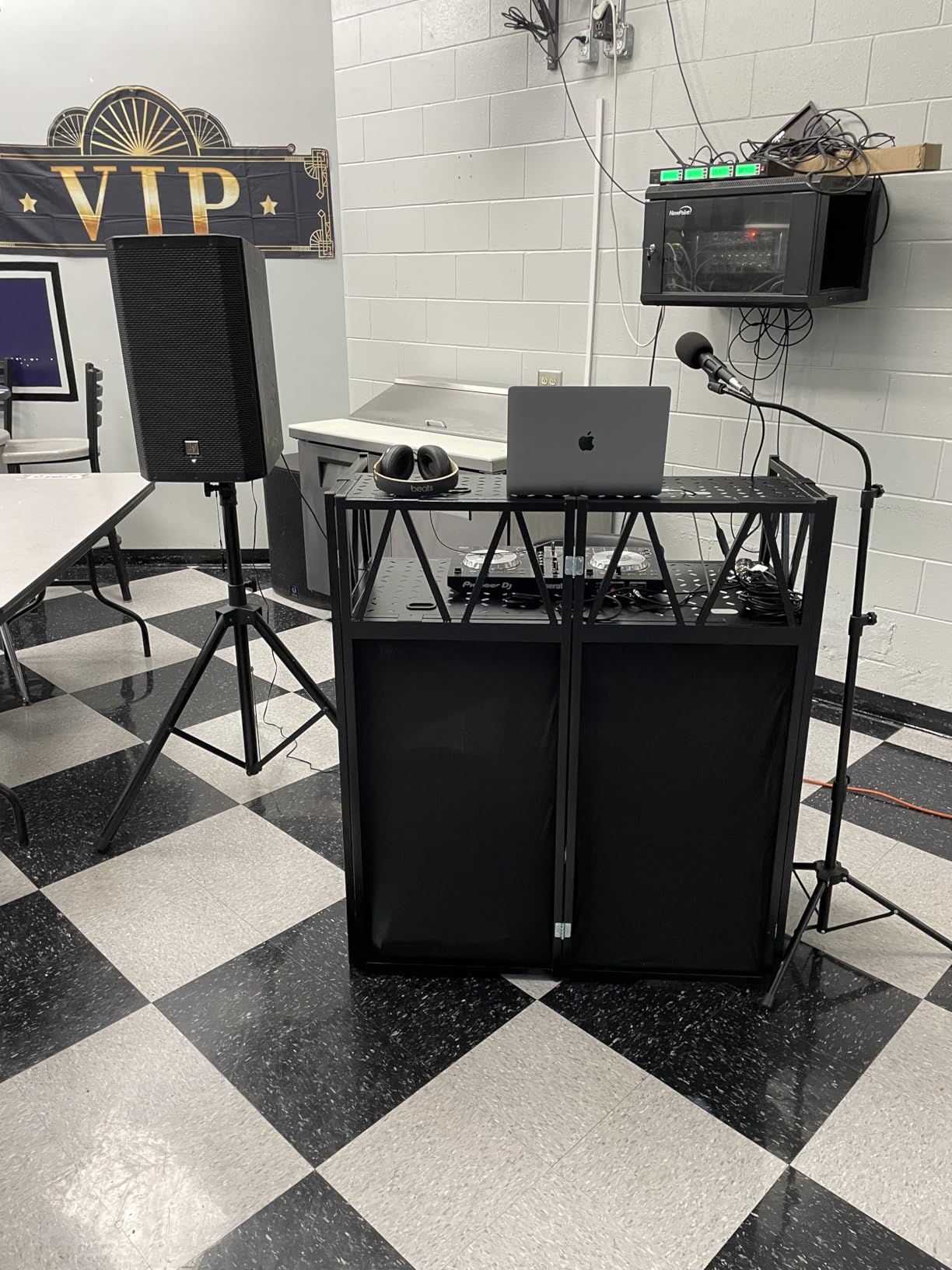 Two-Tier DJ Table Stand Portable Booth - 40