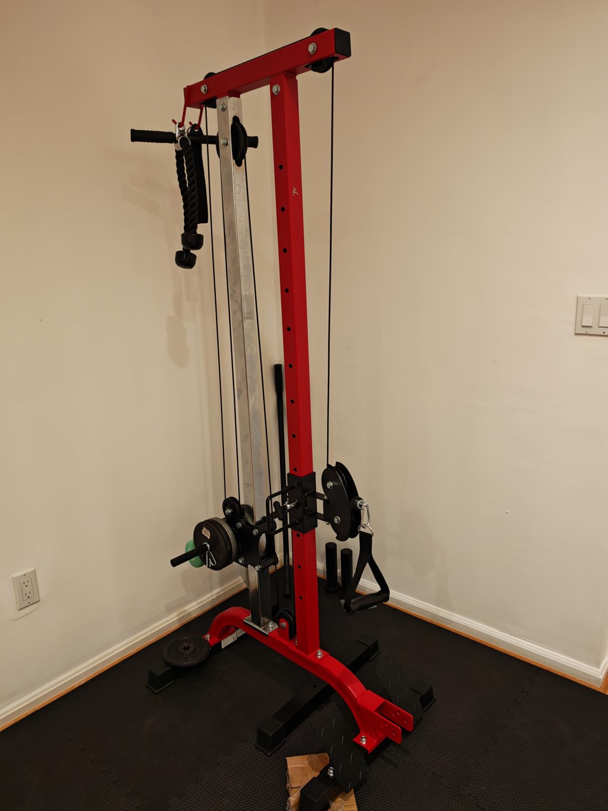 YOLEO Cable Machine Home Gym 2 in 1, Rowing Machine & LAT Pulldown Station with High/Low Pulley, 450 Lbs Loaded, Includes LAT Bar & Tricep Rope customer photo 1