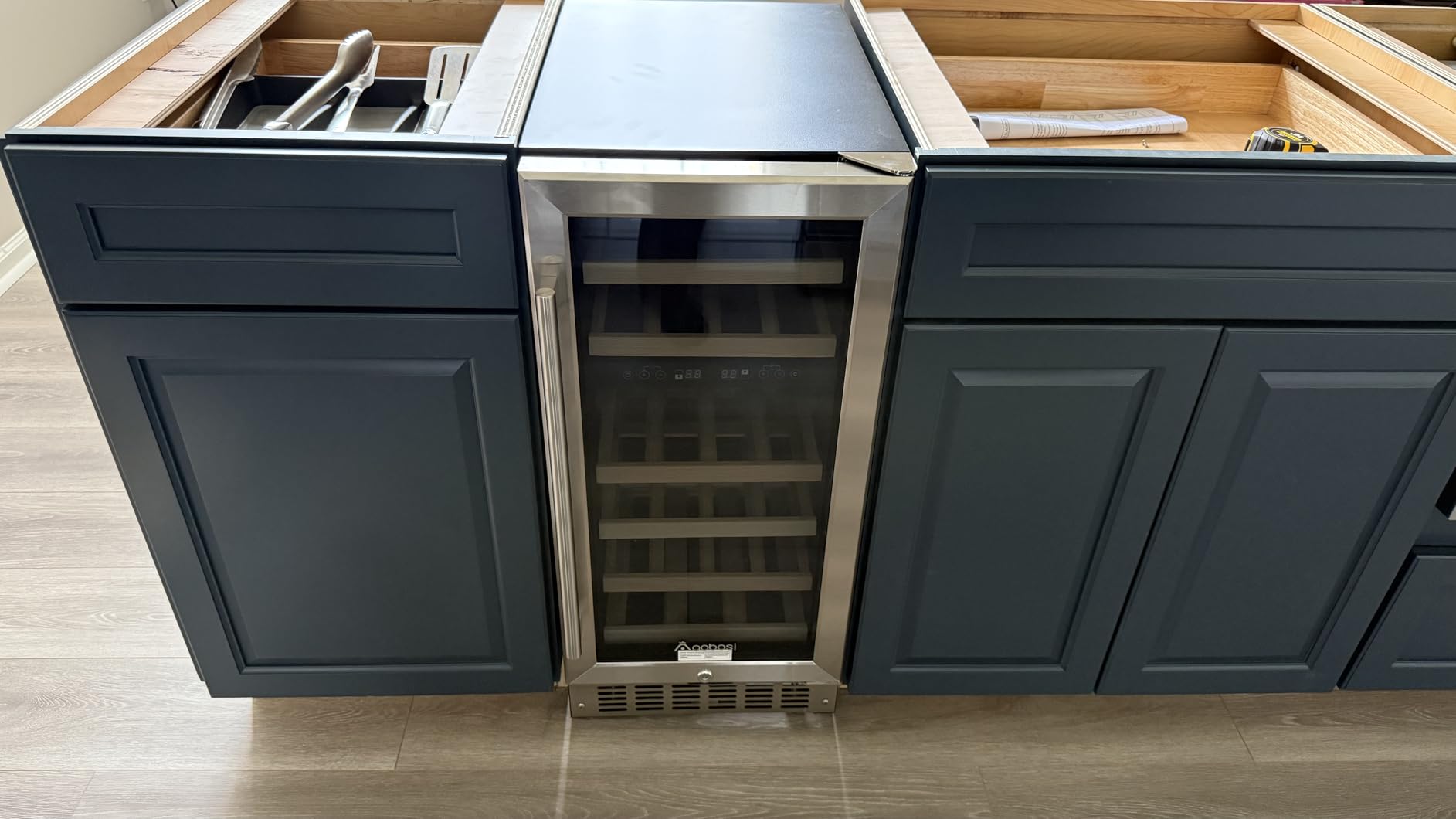 AAOBOSI 51 Bottle Wine Fridge, 24-Inch Dual Zone Wine Cooler Refrigerator, Built-In or Freestanding Under Counter Wine Fridge with Compressor, Digital Temperature Control, Low Noise for Home Bar customer photo 1