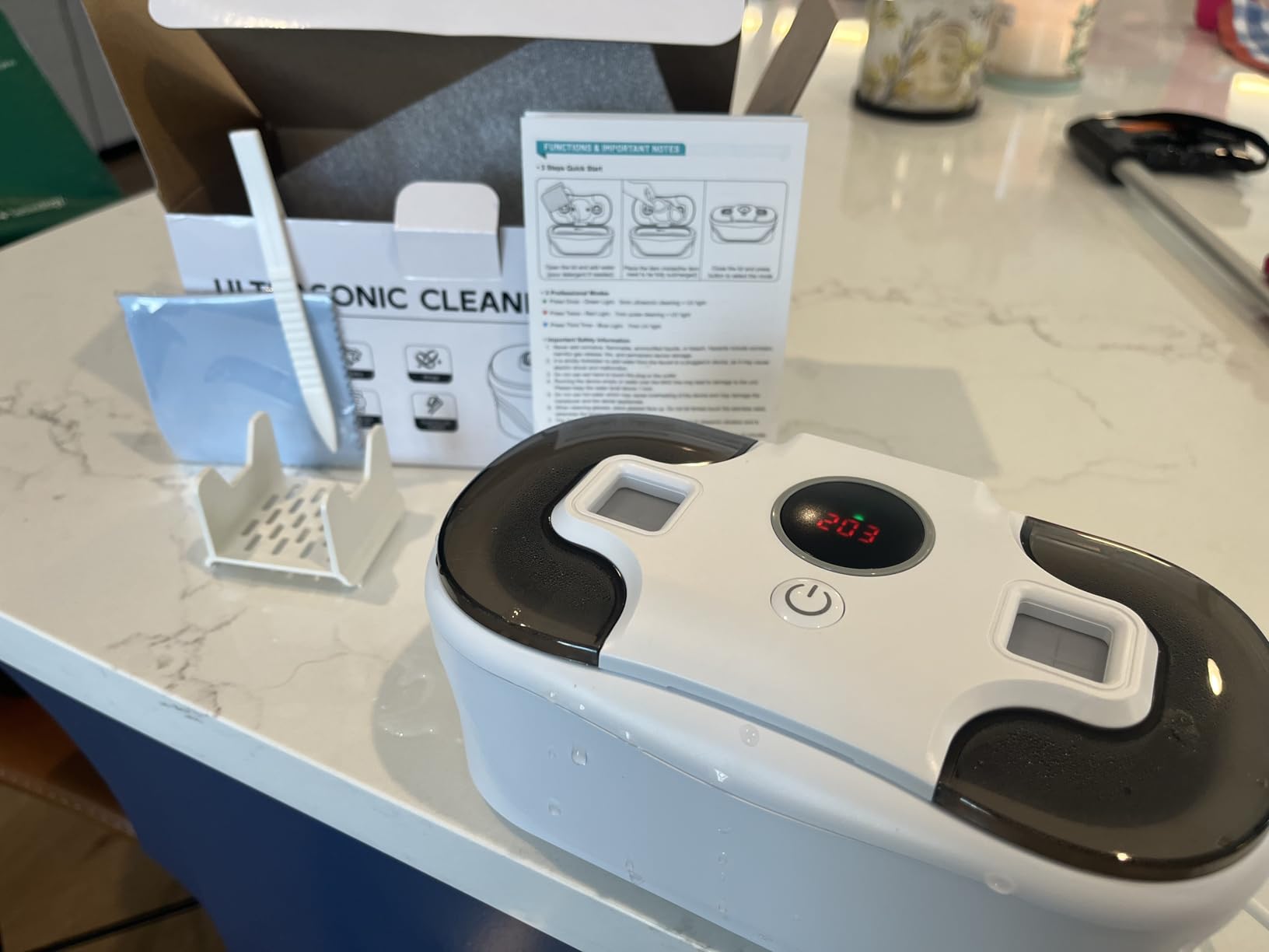 Ultrasonic Cleaner, 48KHz Jewelry Cleaner 400ML, Ultrasonic Retainer Cleaner for Eyeglasses Rings Watch Band Necklace Earing, Multi Deep Cleaning Modes, Black customer photo 1